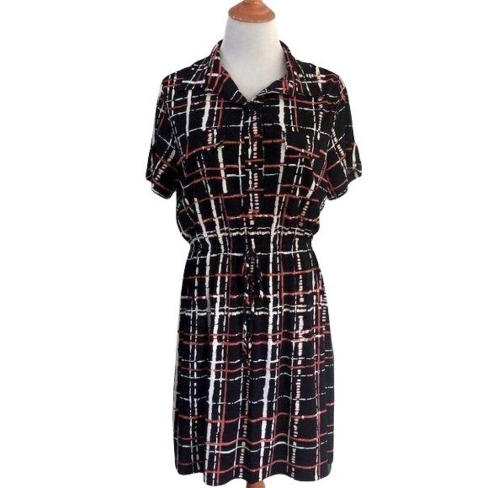 EnFocus 14P red white blue check summer dress